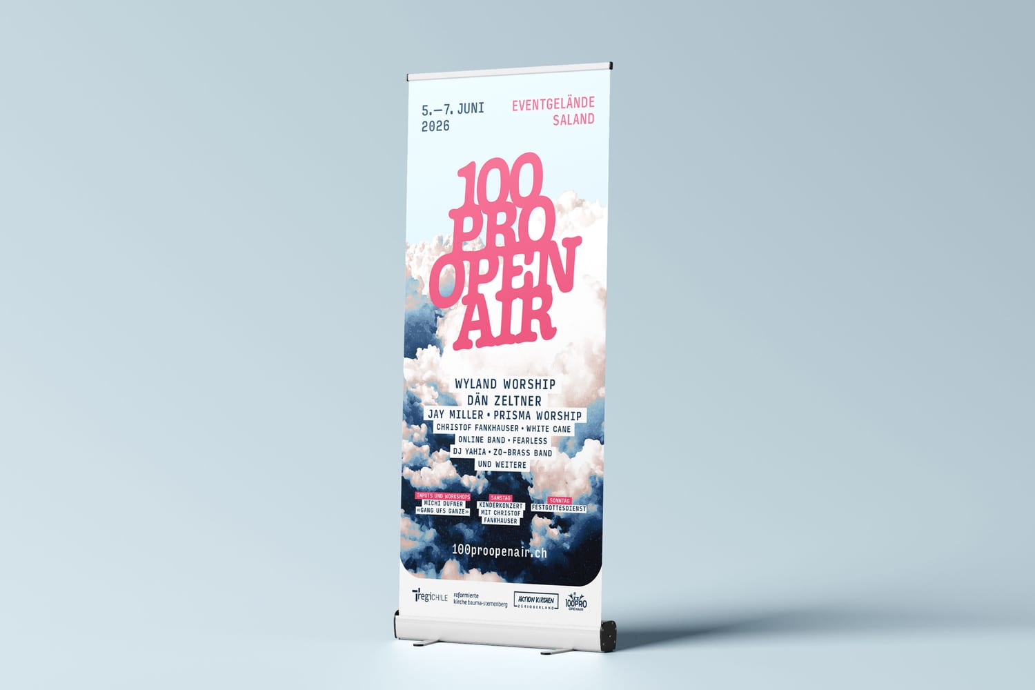 Rollup für den Ticketvorverkauf 100Pro Openair 2026