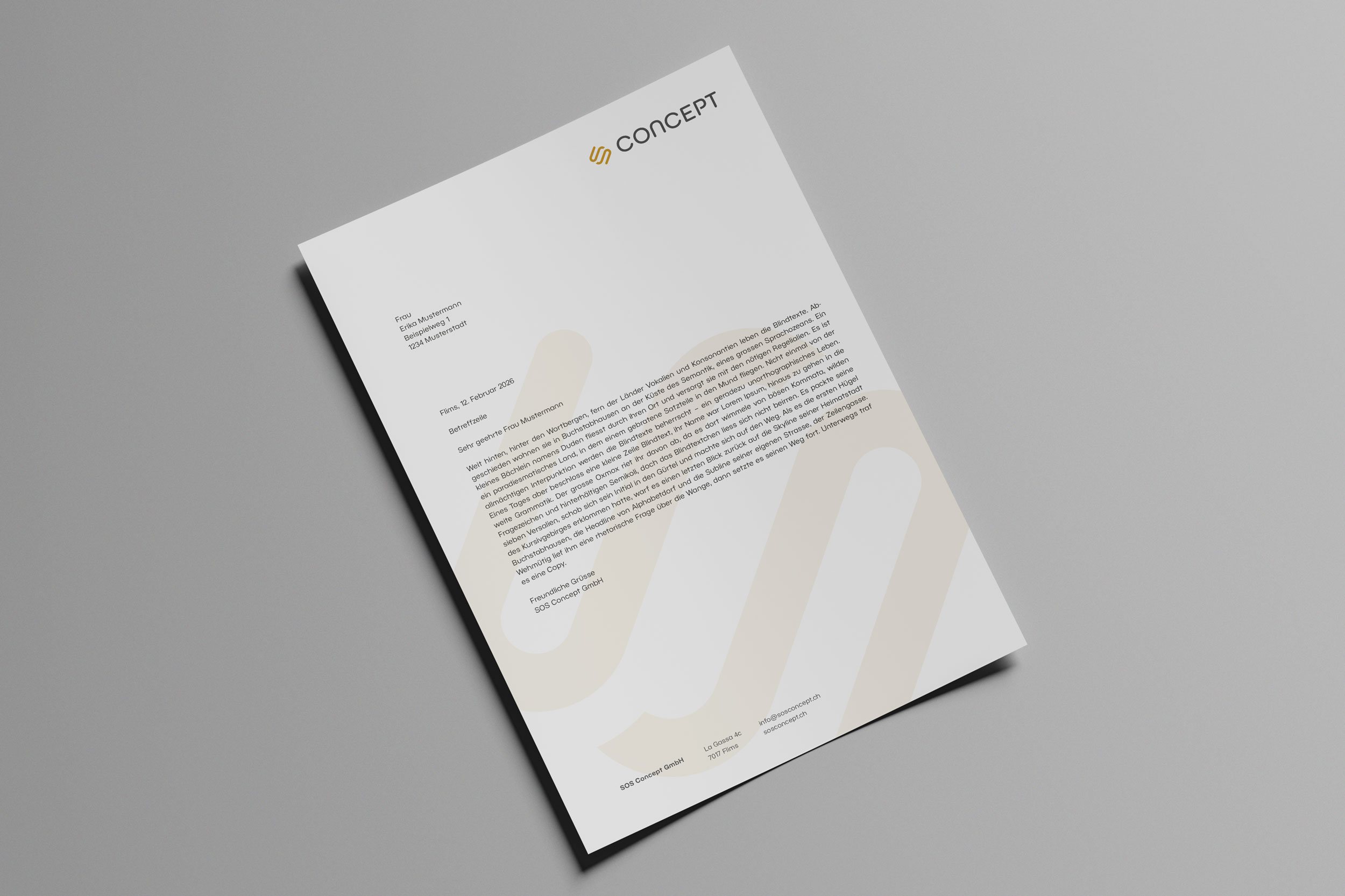 Briefbogen von SOS Concept